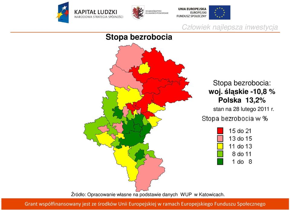 śląskie -10,8 % Polska 13,2% stan na 28 lutego