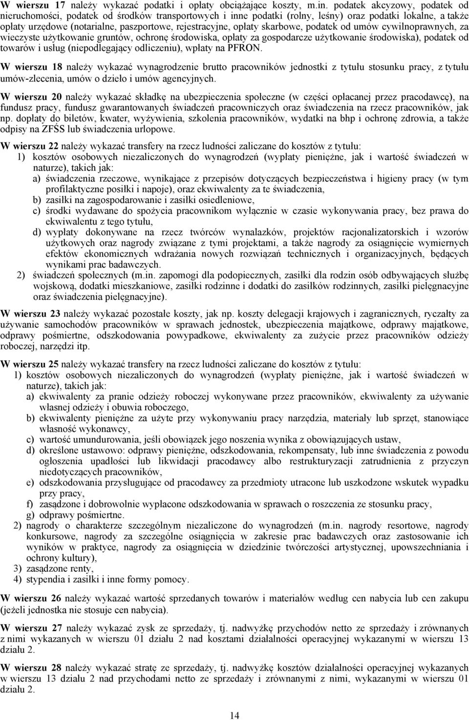 opłaty skarbowe, podatek od umów cywilnoprawnych, za wieczyste użytkowanie gruntów, ochronę środowiska, opłaty za gospodarcze użytkowanie środowiska), podatek od towarów i usług (niepodlegający