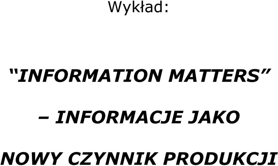 MATTERS