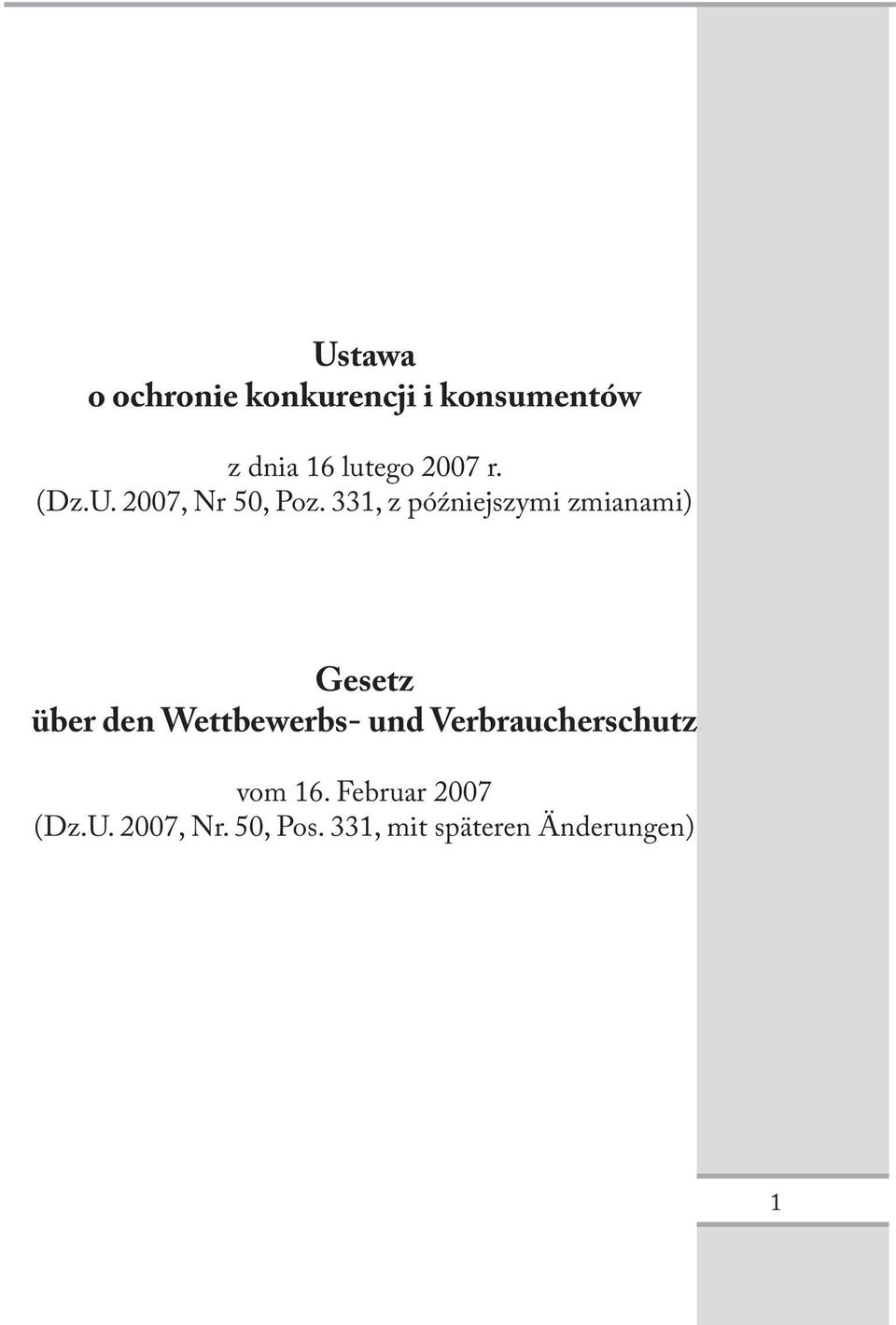 331, z późniejszymi zmianami) Gesetz über den Wettbewerbs- und