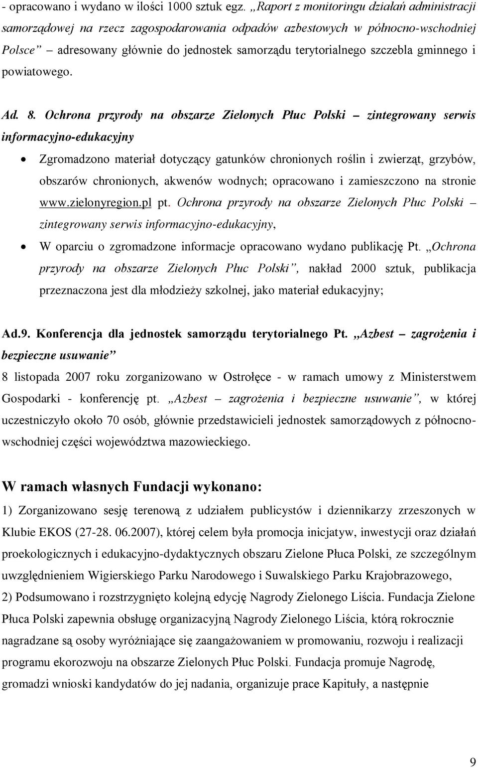 gminnego i powiatowego. Ad. 8.