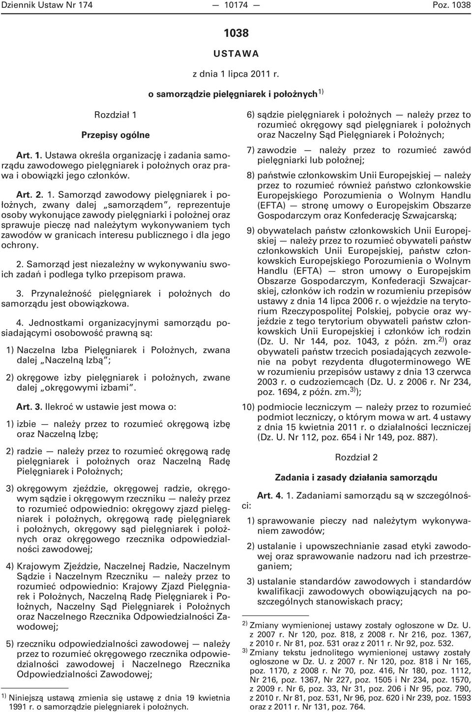 Samorząd zawodowy pielęgniarek i położnych, zwany dalej samorządem, reprezentuje osoby wykonujące zawody pielęgniarki i położnej oraz sprawuje pieczę nad należytym wykonywaniem tych zawodów w