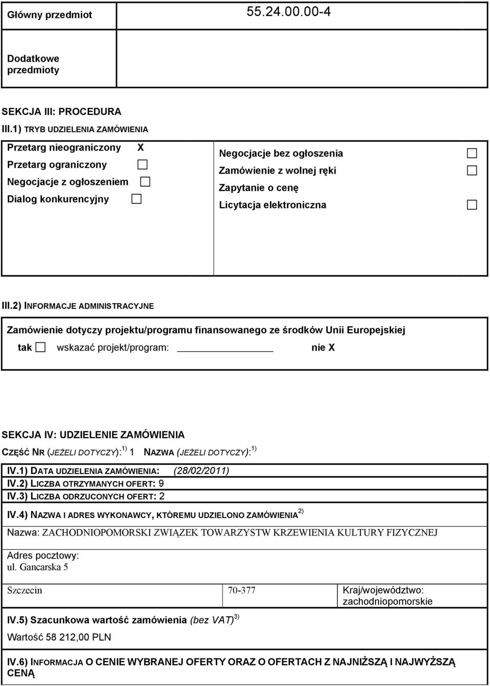 Licytacja elektroniczna III.