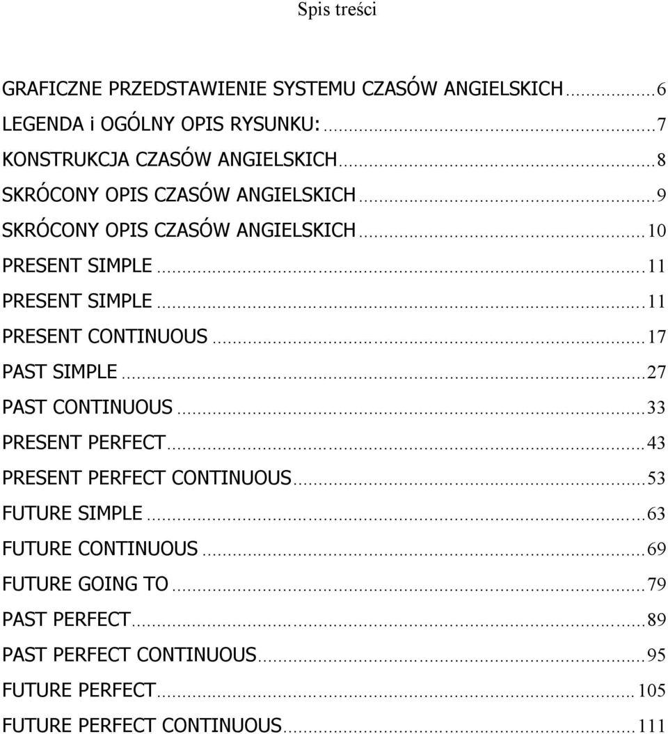 ..17 PAST SMPLE...27 PAST CONTNUOUS...33 PRESENT PERFECT...43 PRESENT PERFECT CONTNUOUS...53 FUTURE SMPLE...63 FUTURE CONTNUOUS.