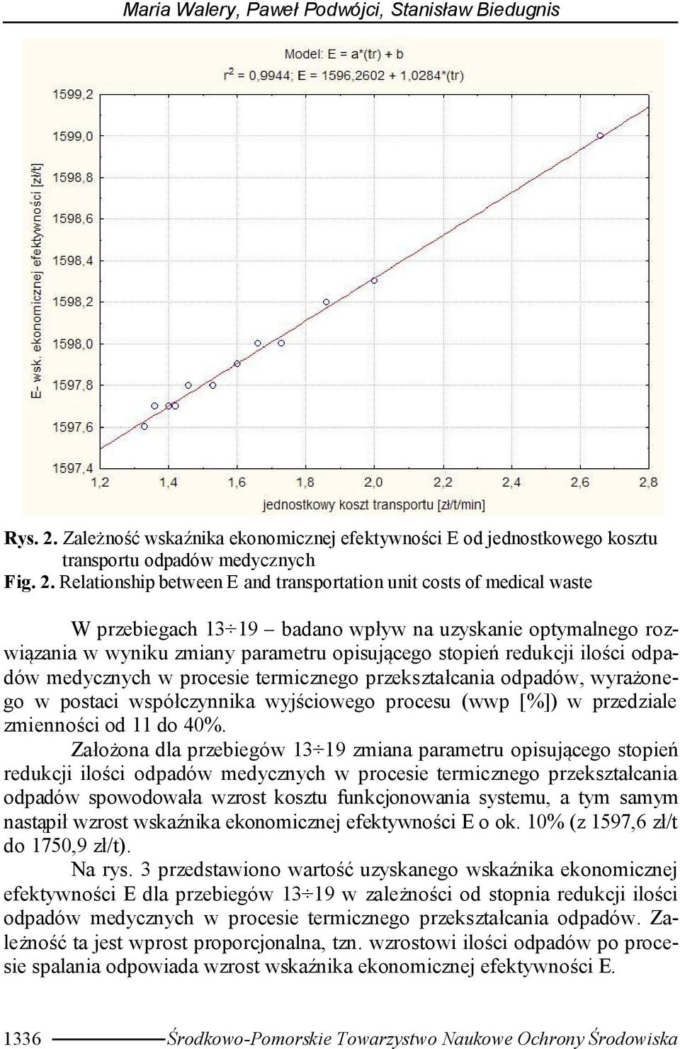 Relationship between E and transportation unit costs of medical waste W przebiegach 13 19 badano wpływ na uzyskanie optymalnego rozwiązania w wyniku zmiany parametru opisującego stopień redukcji