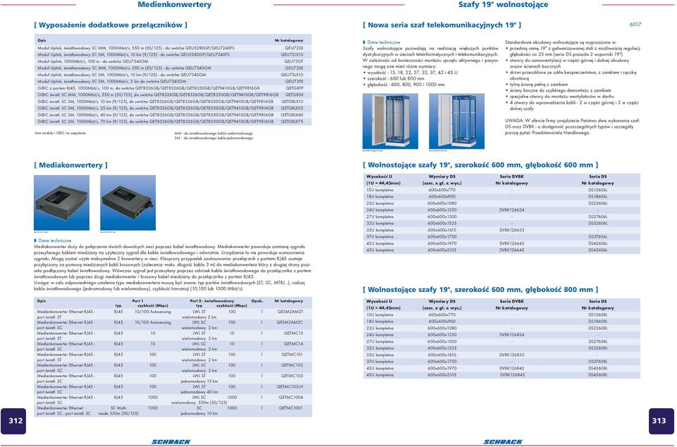 œwiat³owodowy SC MM, 1000Mbit/s, 550 m (50/125) - do switcha QEU7340GM Modu³ Uplink, œwiat³owodowy SC SM, 1000Mbit/s, 10 km (9/125) - do switcha QEU7340GM Modu³ Uplink, œwiat³owodowy SC SM,