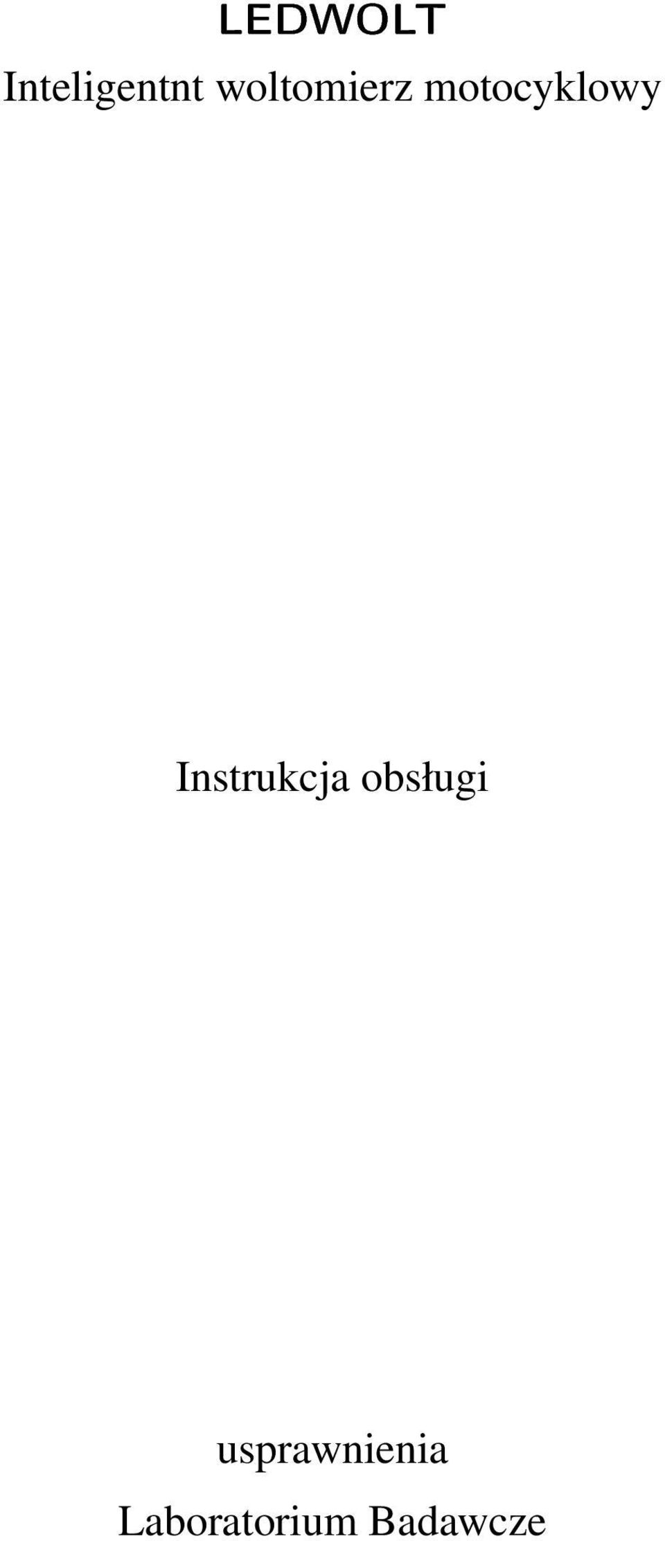 Instrukcja obsługi