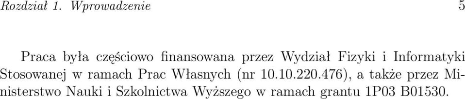 Wydział Fizyki i Informatyki Stosowanej w ramach Prac