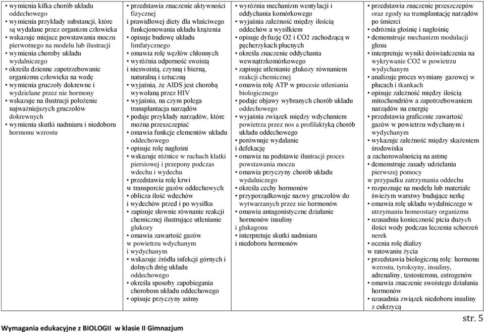 dokrewnych wymienia skutki nadmiaru i niedoboru hormonu wzrostu przedstawia znaczenie aktywności fizycznej i prawidłowej diety dla właściwego funkcjonowania układu krążenia opisuje budowę układu