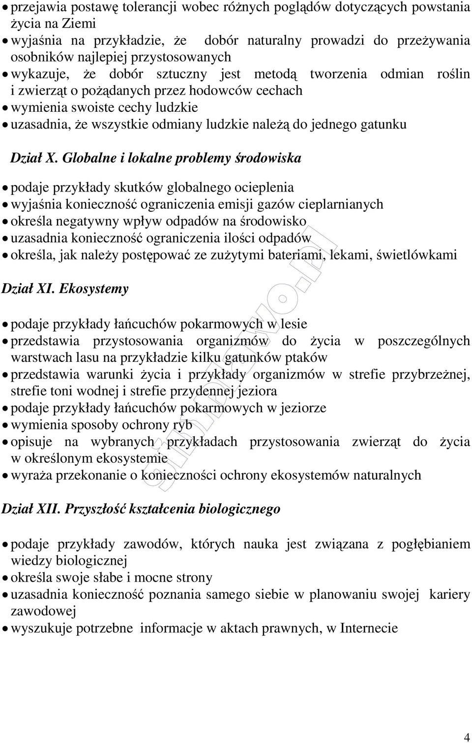 gatunku Dział X.