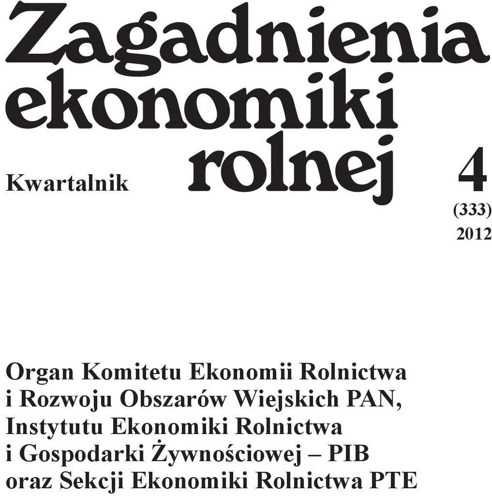 Wiejskich PAN, Instytutu Ekonomiki Rolnictwa i