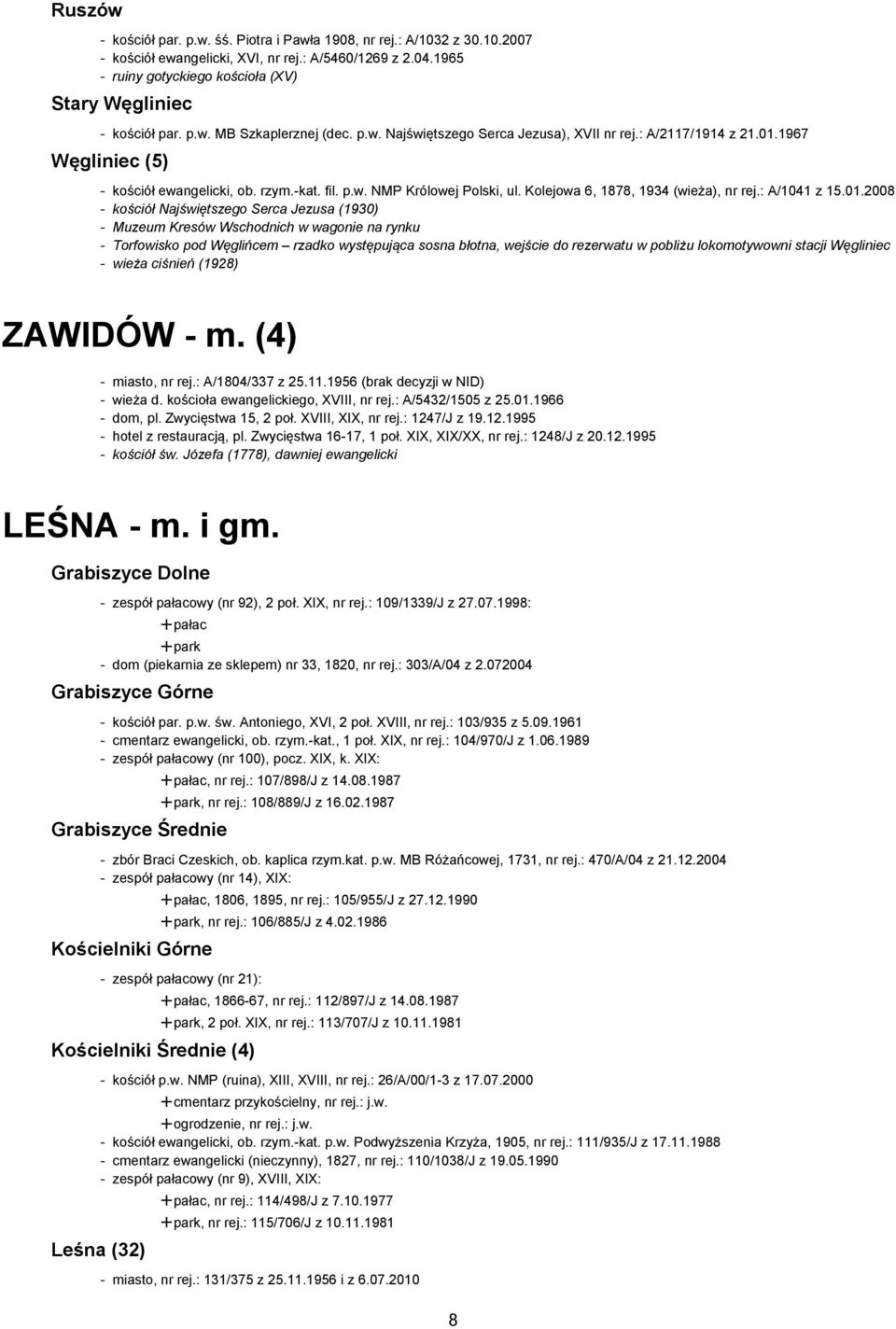 1967 Węgliniec (5) - kościół ewangelicki, ob. rzym.-kat. fil. p.w. NMP Królowej Polski, ul. Kolejowa 6, 1878, 1934 (wieża), nr rej.: A/1041 z 15.01.