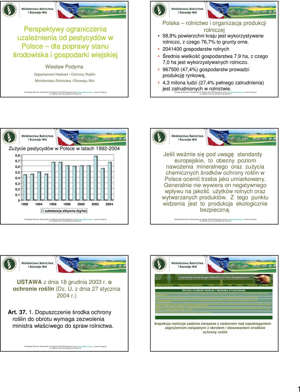 2414 gospodarstw rolnych Średnia wielkość gospodarstwa 7,9 ha, z czego 7, ha jest wykorzystywanych rolniczo.