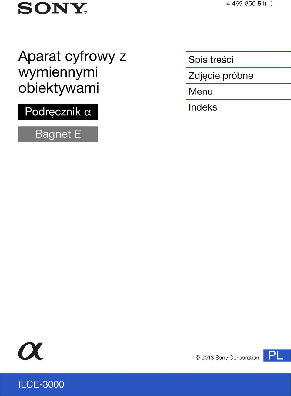 Spis treści Zdjęcie próbne Menu