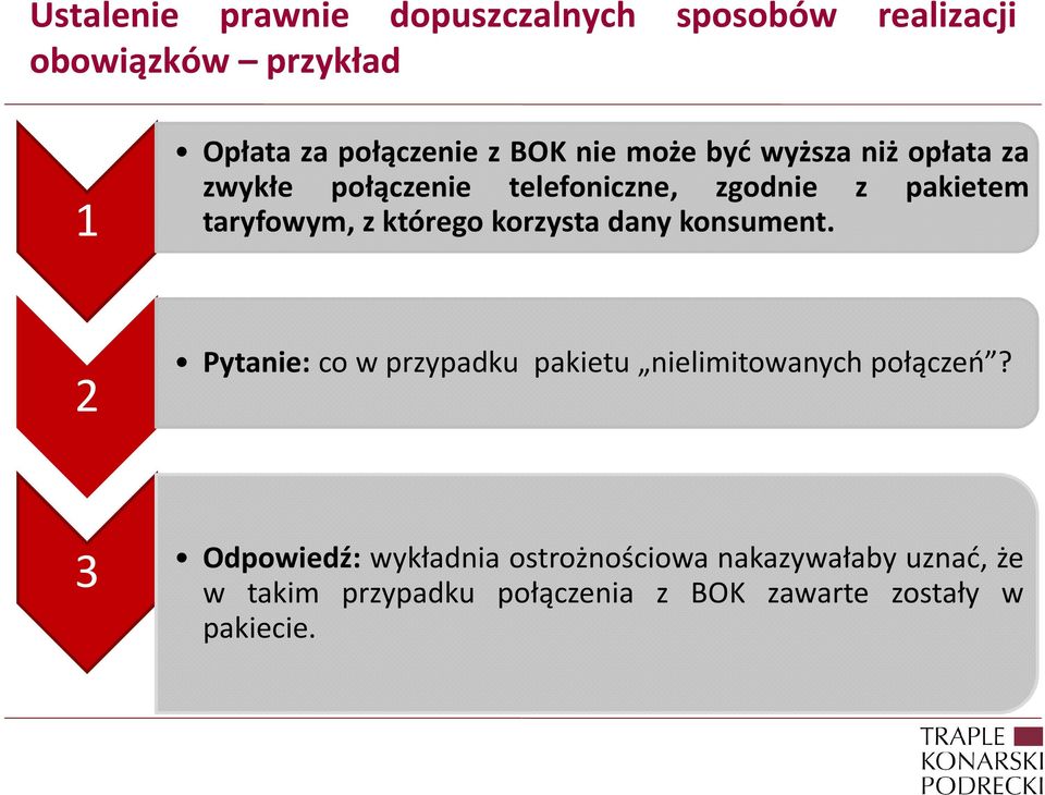 którego korzysta dany konsument. 2 Pytanie: co w przypadku pakietu nielimitowanych połączeń?