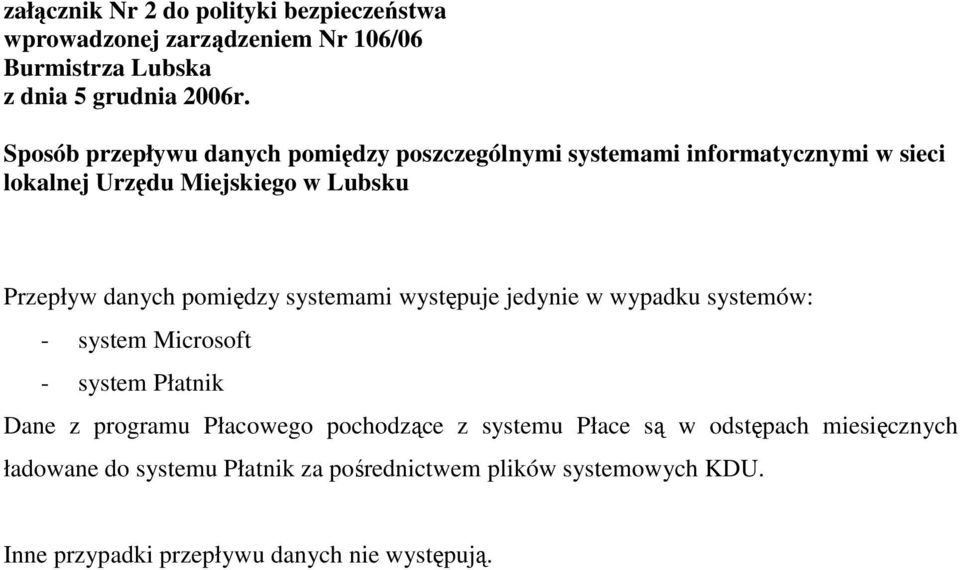 pomiędzy systemami występuje jedynie w wypadku systemów: - system Microsoft - system Płatnik Dane z programu Płacowego pochodzące z