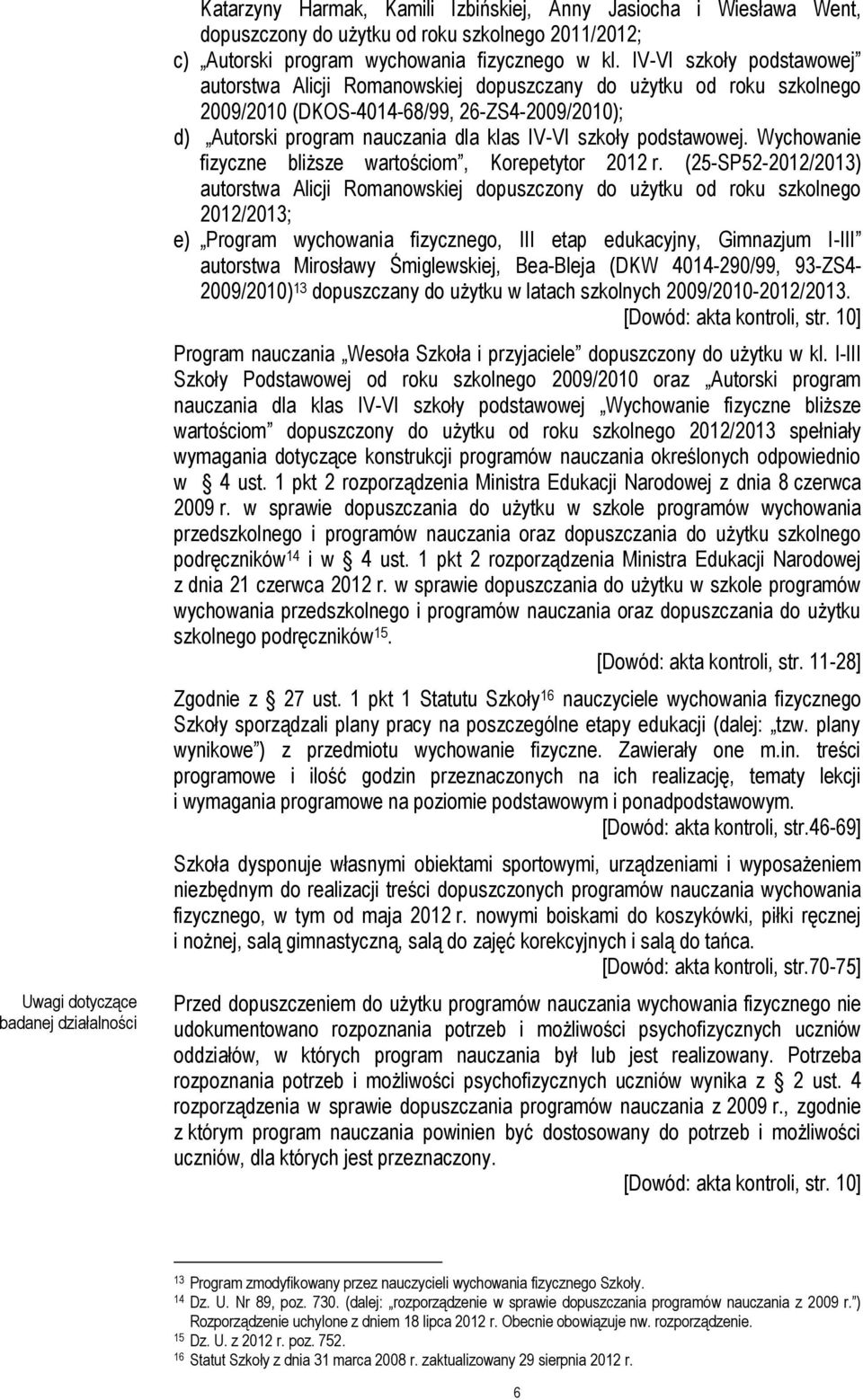 podstawowej. Wychowanie fizyczne bliższe wartościom, Korepetytor 2012 r.