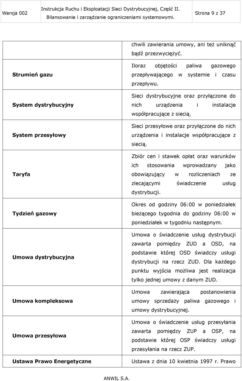 przepływającego w systemie i czasu przepływu. Sieci dystrybucyjne oraz przyłączone do nich urządzenia i instalacje współpracujące z siecią.