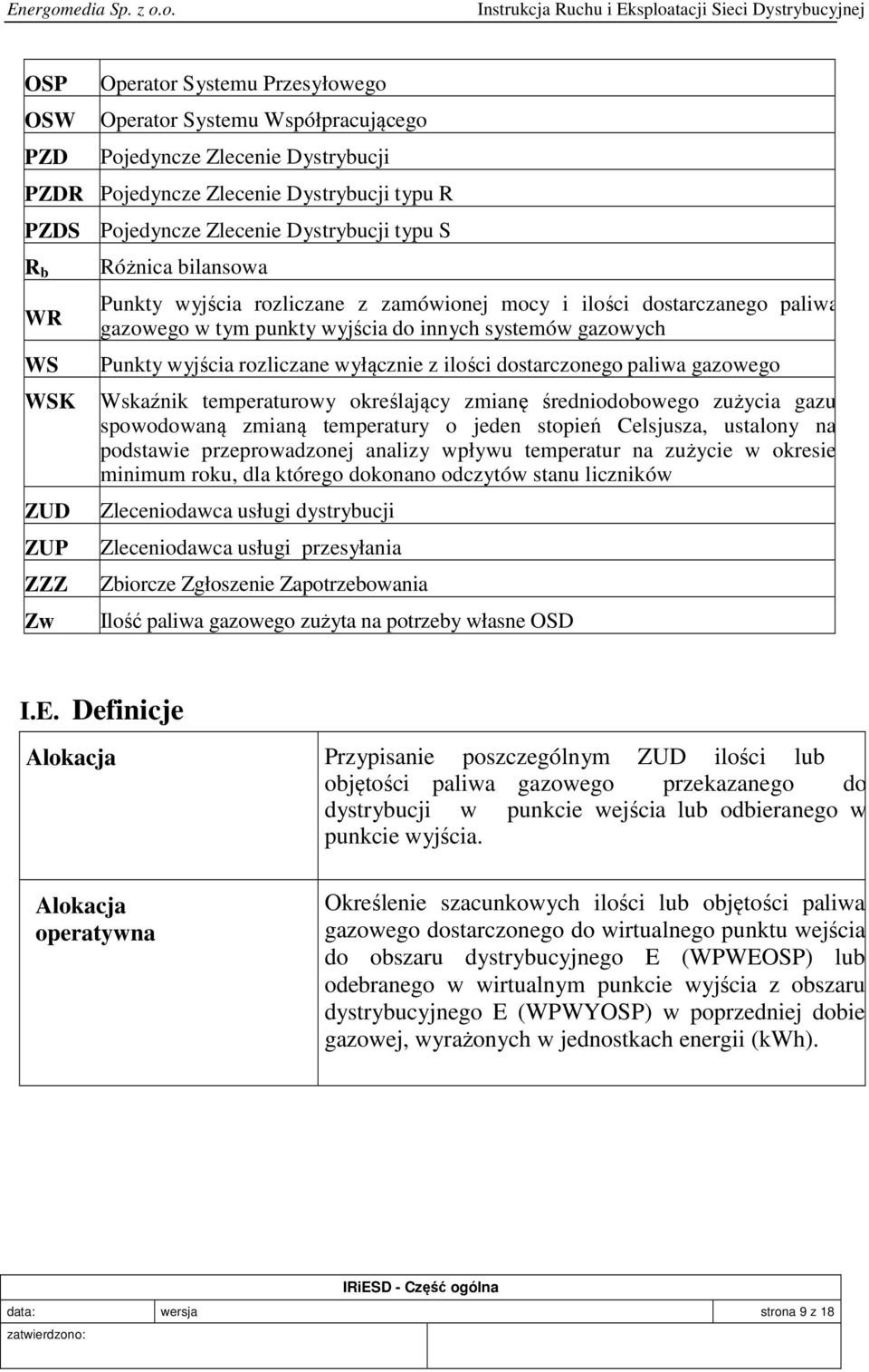 rozliczane wyłącznie z ilości dostarczonego paliwa gazowego Wskaźnik temperaturowy określający zmianę średniodobowego zużycia gazu spowodowaną zmianą temperatury o jeden stopień Celsjusza, ustalony