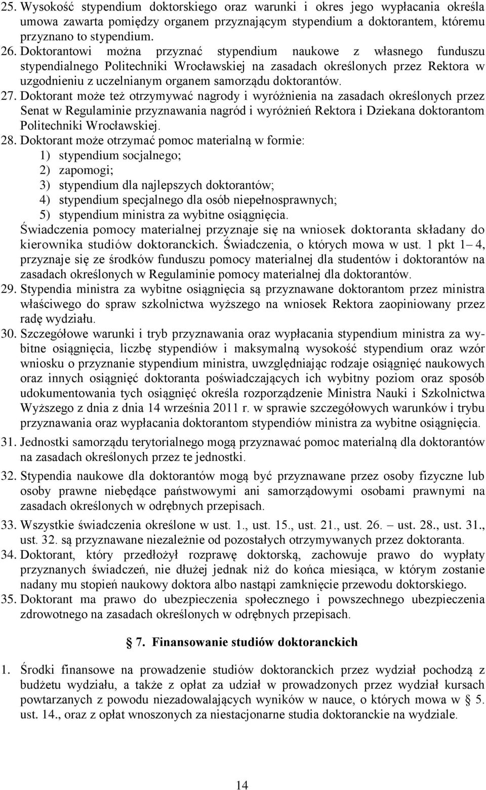doktorantów. 27.