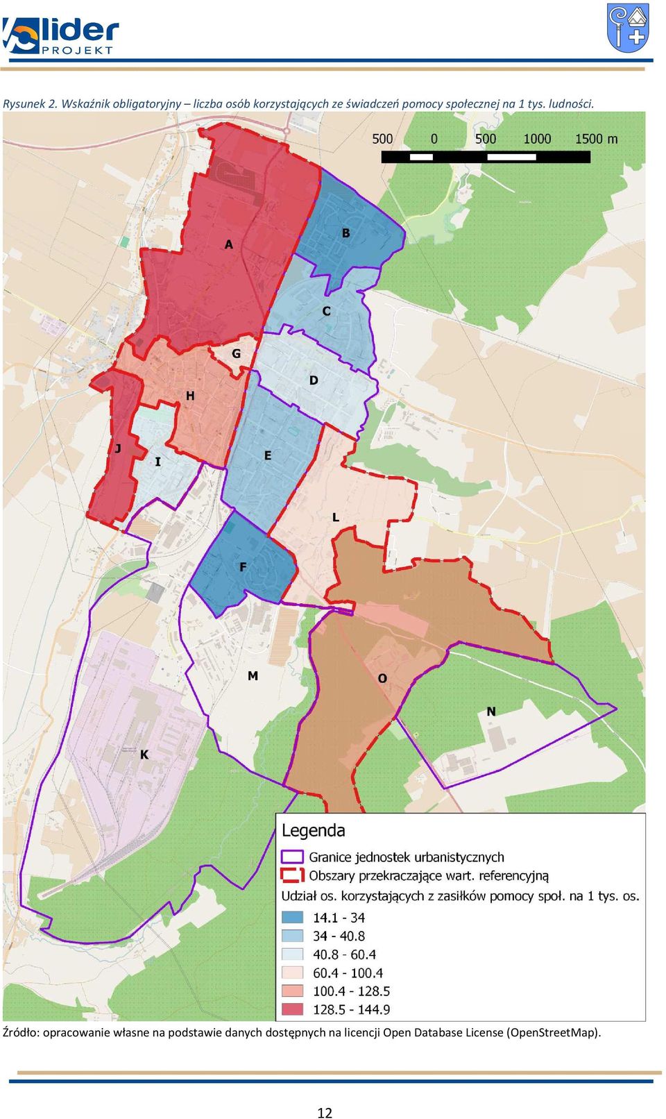świadczeń pomocy społecznej na 1 tys. ludności.