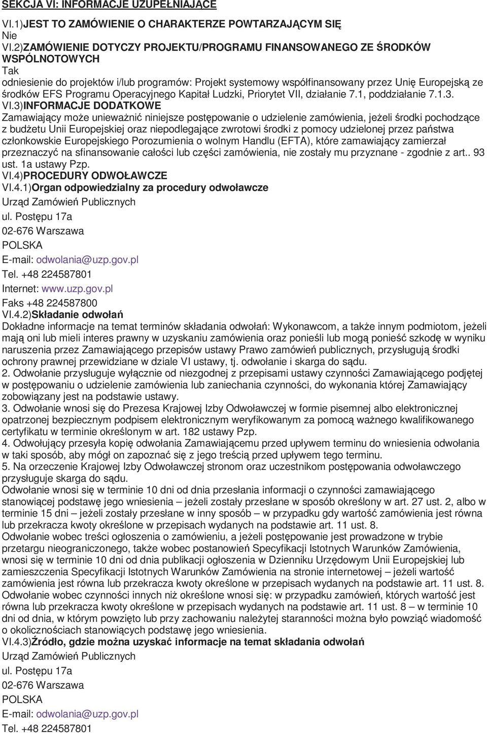 Programu Operacyjnego Kapitał Ludzki, Priorytet VII