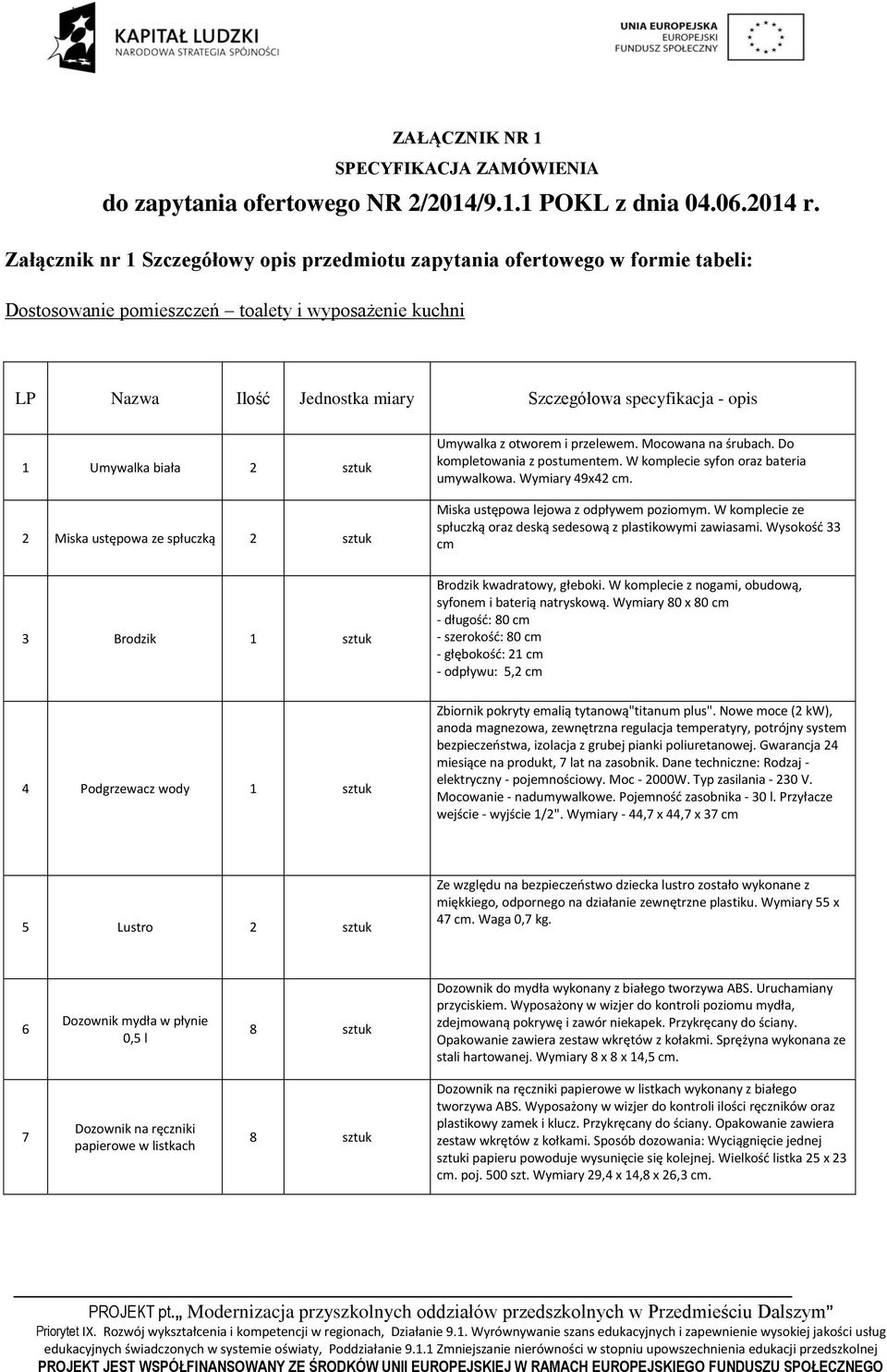 Umywalka biała 2 sztuk 2 Miska ustępowa ze spłuczką 2 sztuk Umywalka z otworem i przelewem. Mocowana na śrubach. Do kompletowania z postumentem. W komplecie syfon oraz bateria umywalkowa.