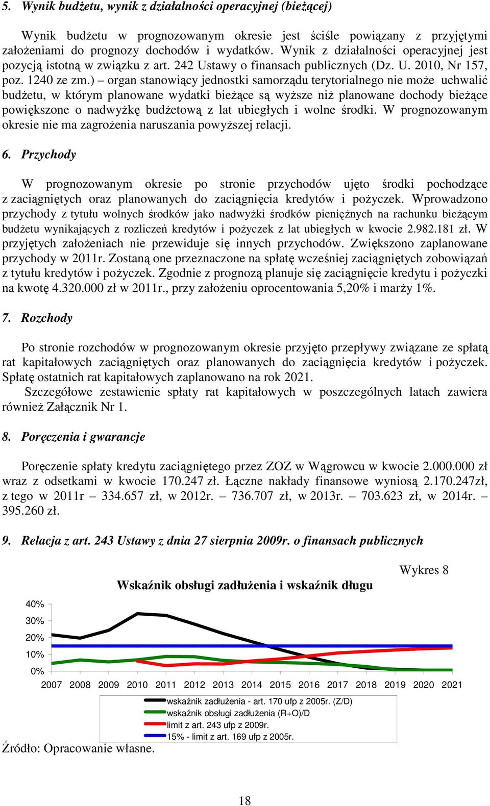 ) organ stanowiący jednostki samorządu terytorialnego nie moŝe uchwalić budŝetu, w którym planowane wydatki bieŝące są wyŝsze niŝ planowane dochody bieŝące powiększone o nadwyŝkę budŝetową z lat