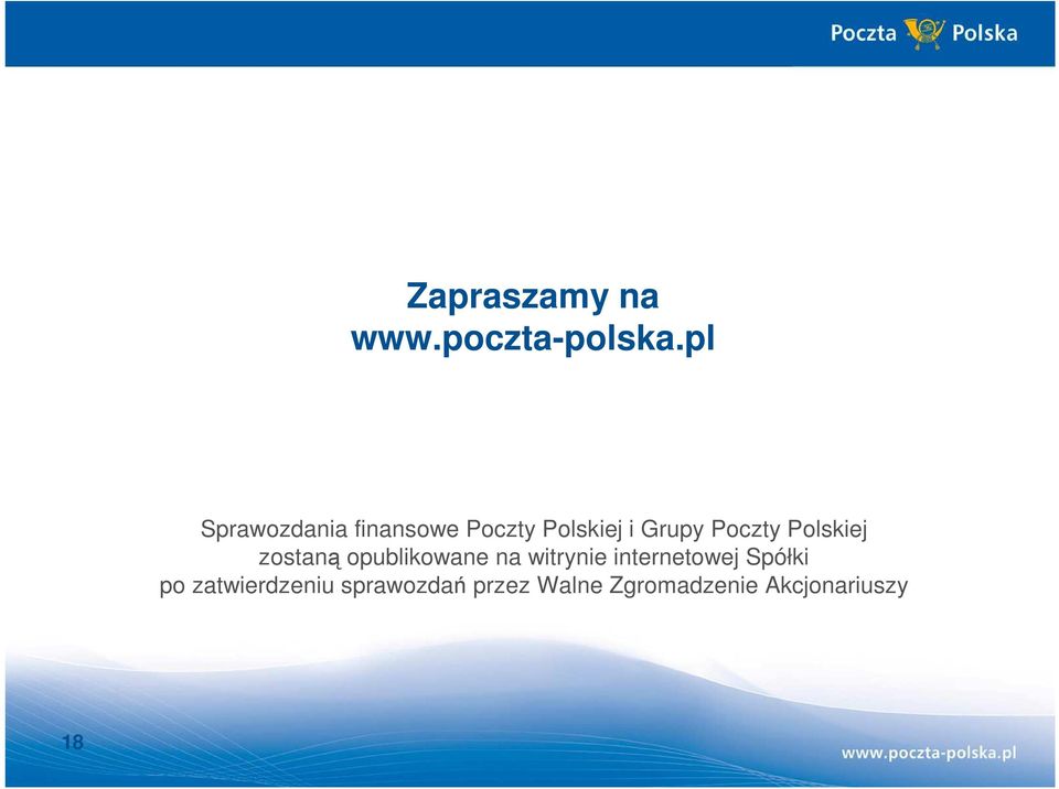 Poczty Polskiej zostaną opublikowane na witrynie