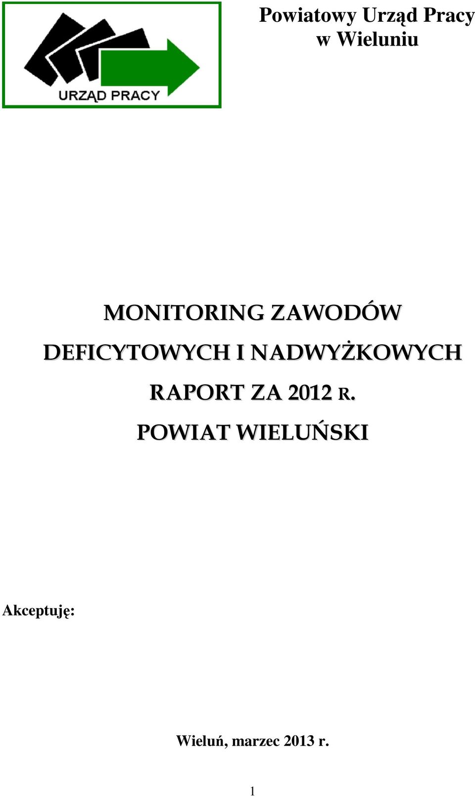 NADWYŻKOWYCH RAPORT ZA 2012 R.