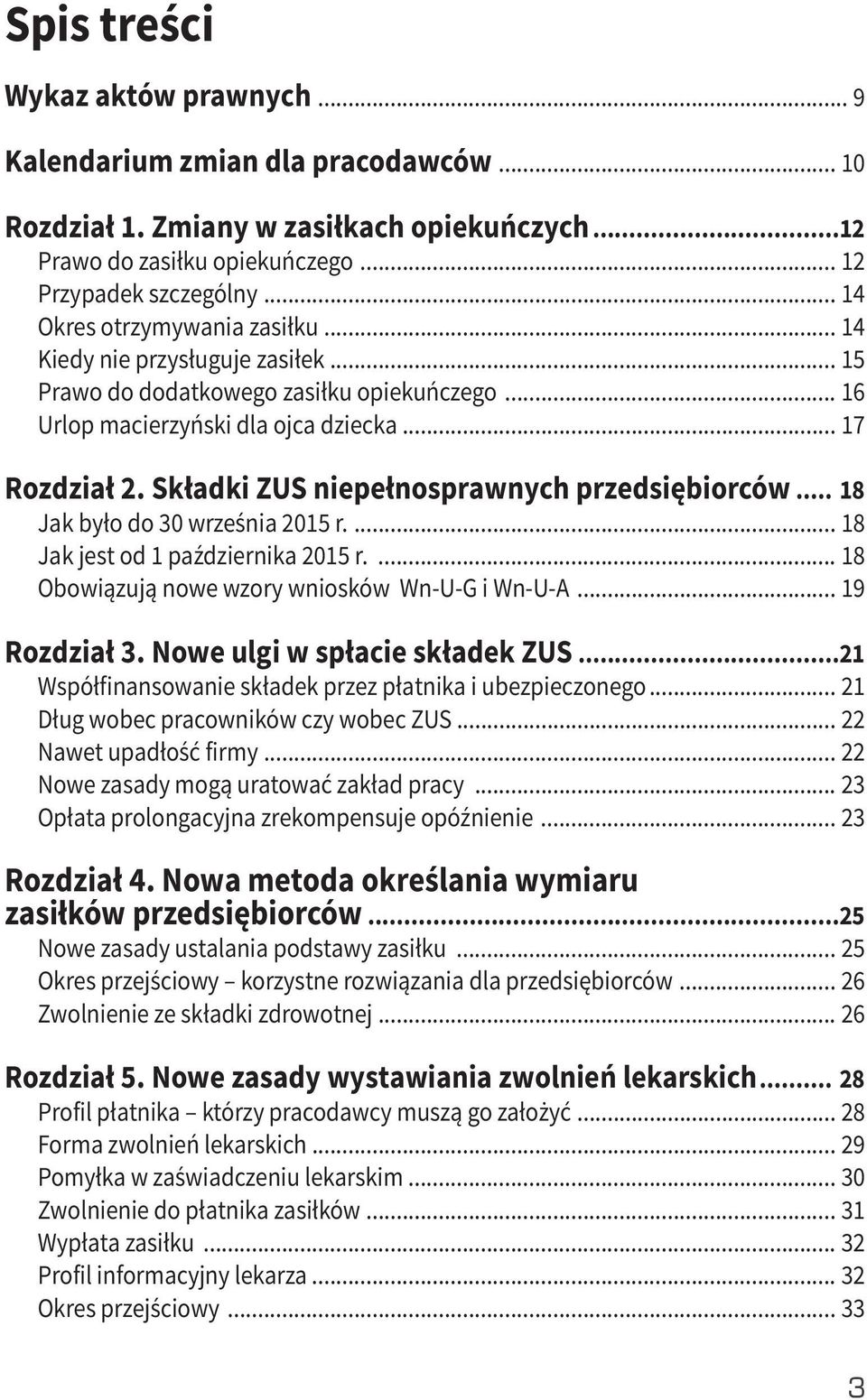 Składki ZUS niepełnosprawnych przedsiębiorców... 18 Jak było do 30 września 2015 r.... 18 Jak jest od 1 października 2015 r.... 18 Obowiązują nowe wzory wniosków Wn-U-G i Wn-U-A... 19 Rozdział 3.