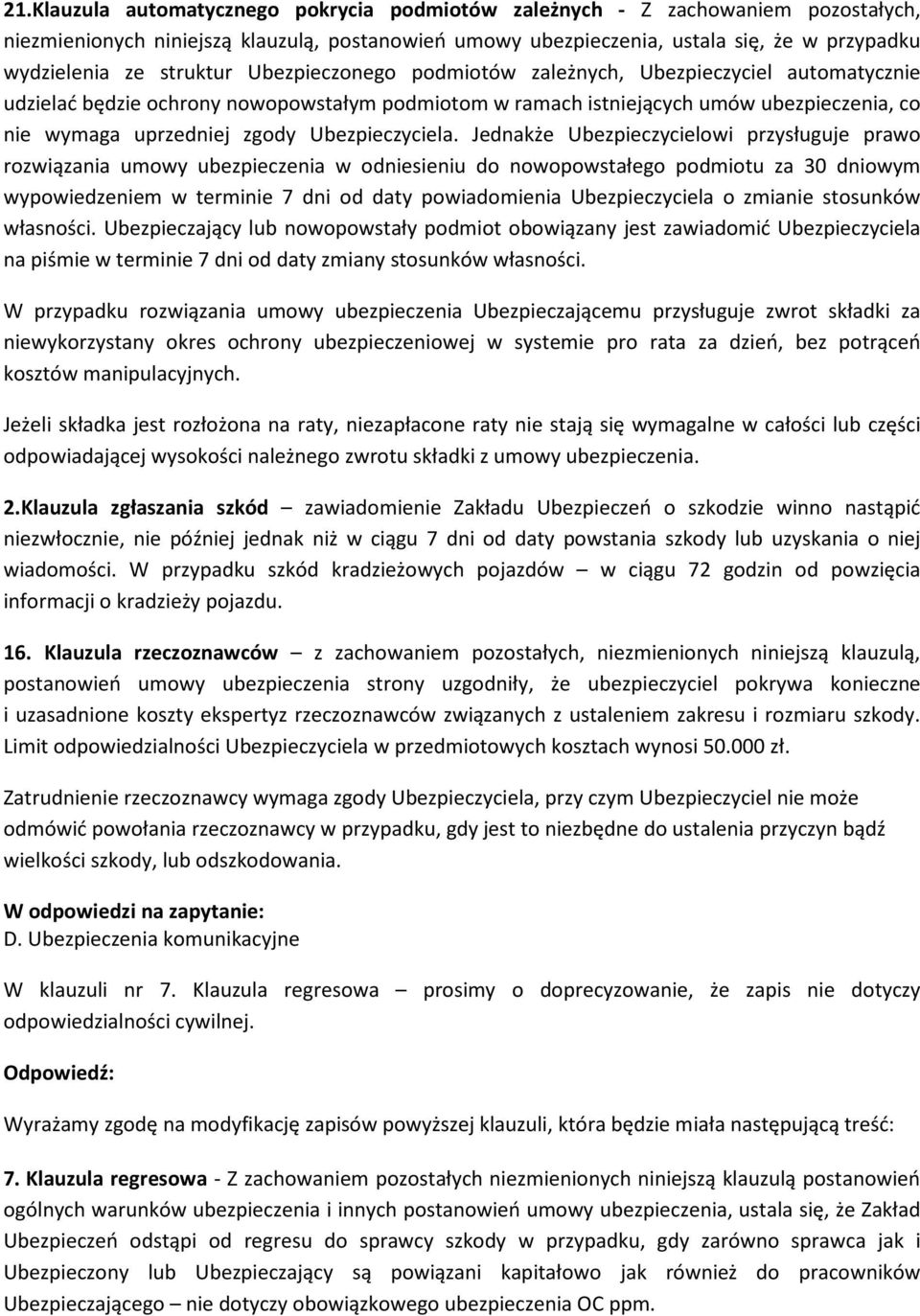 Ubezpieczyciela.