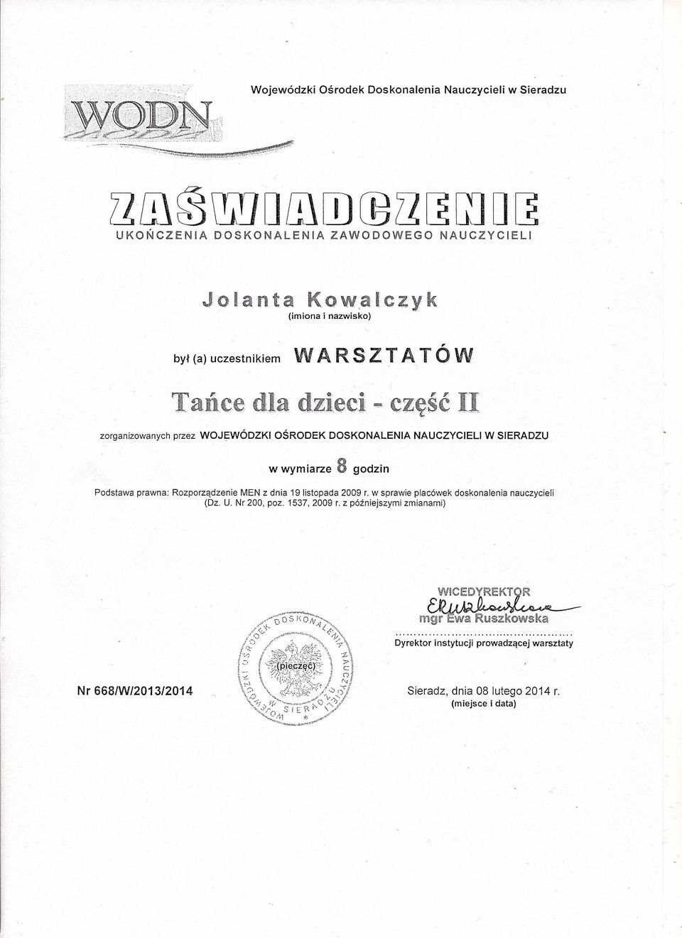 część II (Dz. U. Nr 200, poz. 1537,2009 r.