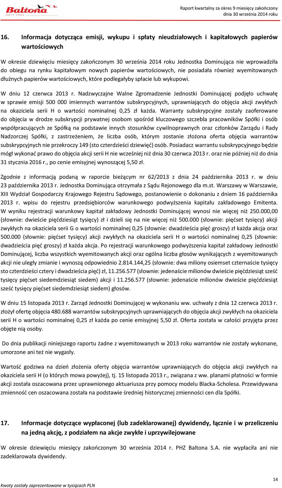 W dniu 12 czerwca 2013 r.