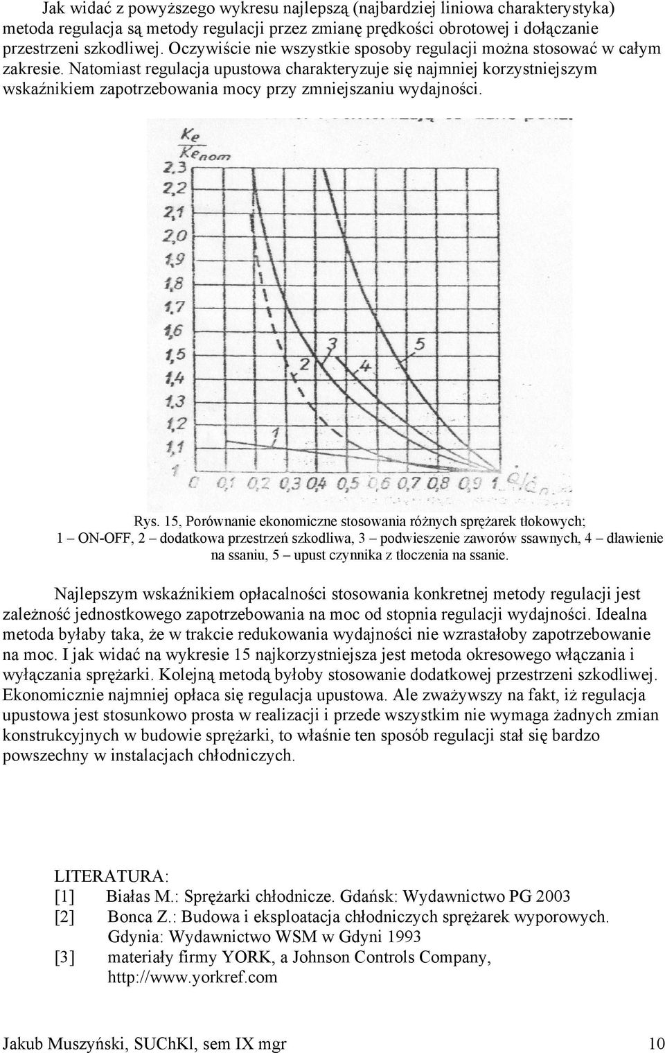 Natomiast regulacja upustowa charakteryzuje się najmniej korzystniejszym wskaźnikiem zapotrzebowania mocy przy zmniejszaniu wydajności. Rys.