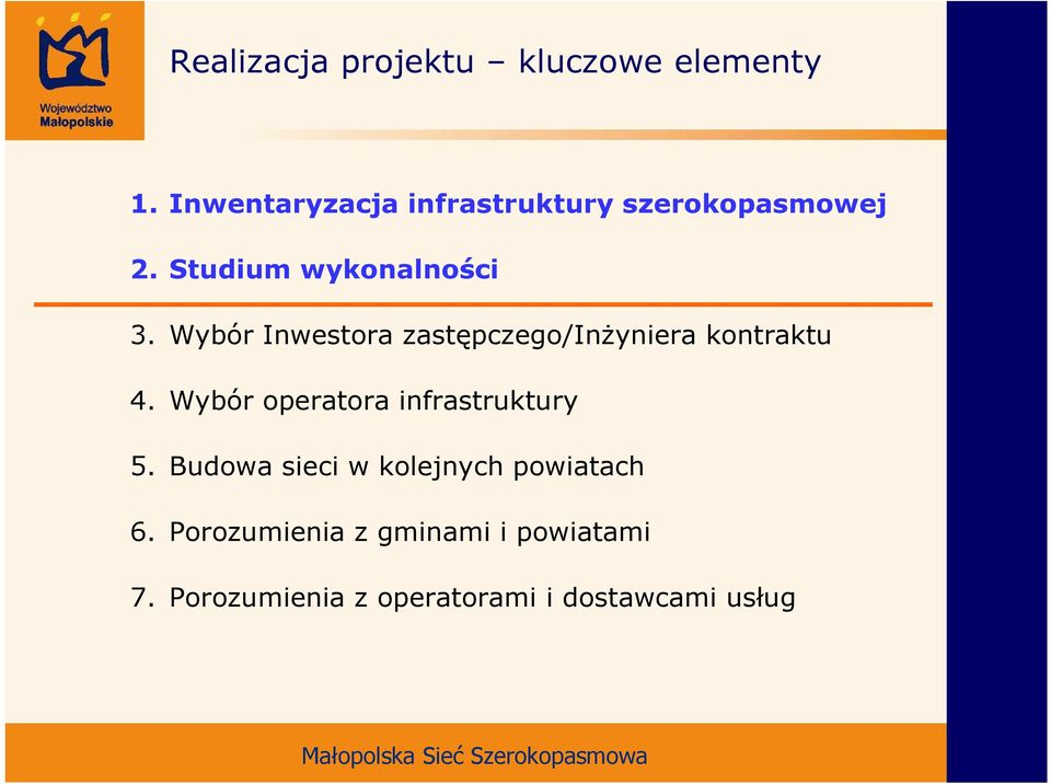 Wybór Inwestora zastępczego/inŝyniera kontraktu 4.