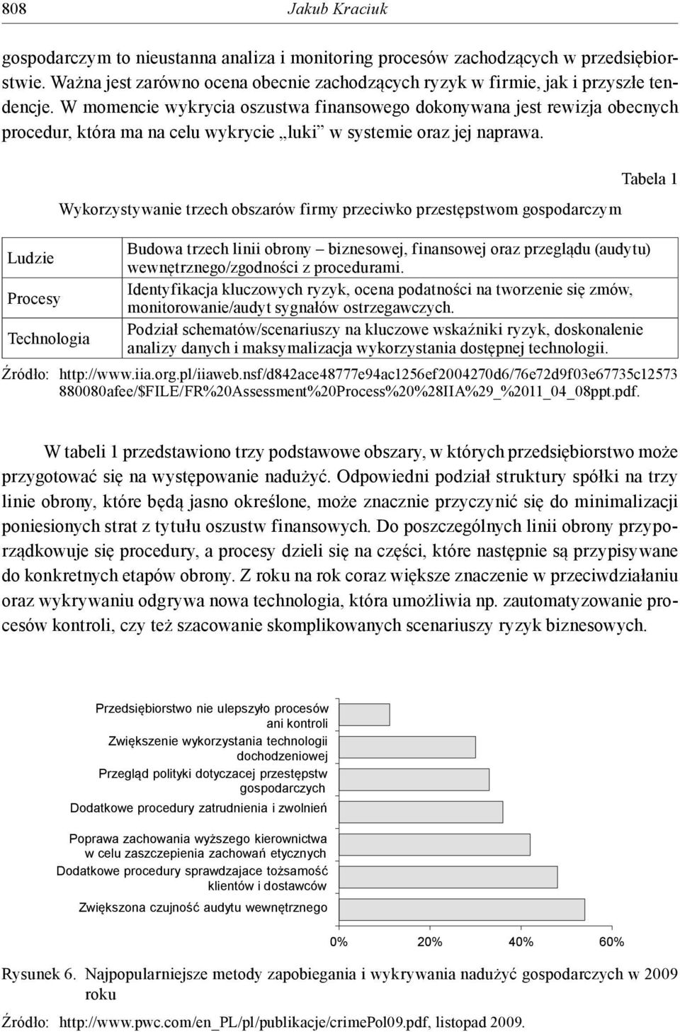 Ludzie Procesy Technologia Tabela 1 Wykorzystywanie trzech obszarów firmy przeciwko przestępstwom gospodarczym Budowa trzech linii obrony biznesowej, finansowej oraz przeglądu (audytu)