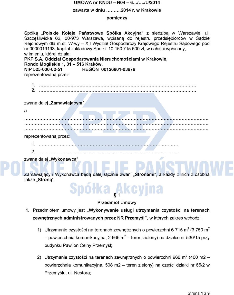 u przedsiębiorców w Sądzie Rejonowym dla m.st.