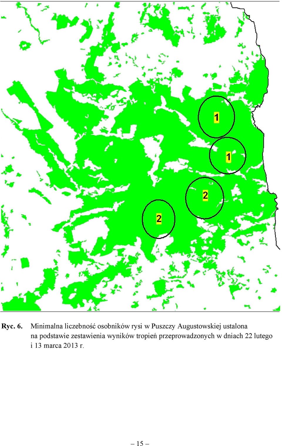 Puszczy Augustowskiej ustalona na podstawie