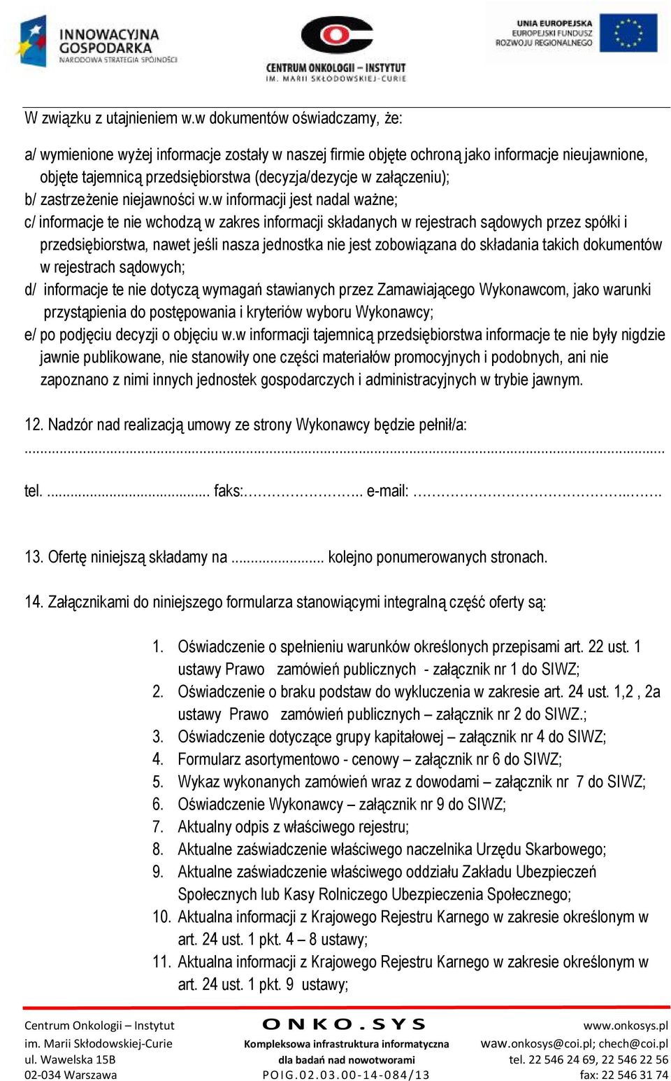 zastrzeżenie niejawności w.