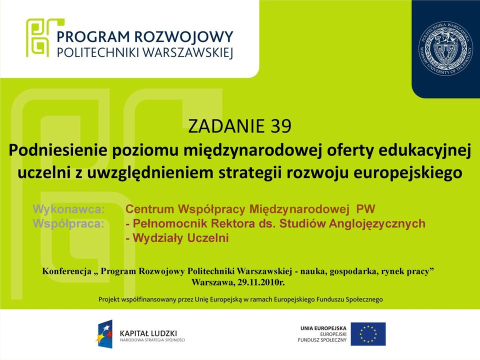 PW - Pełnomocnik Rektora ds.