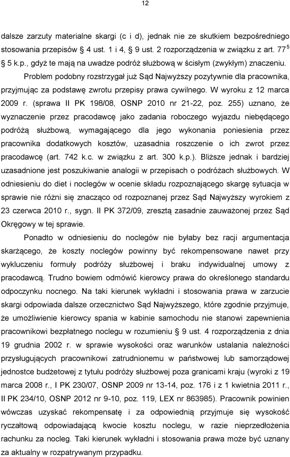 (sprawa II PK 198/08, OSNP 2010 nr 21-22, poz.