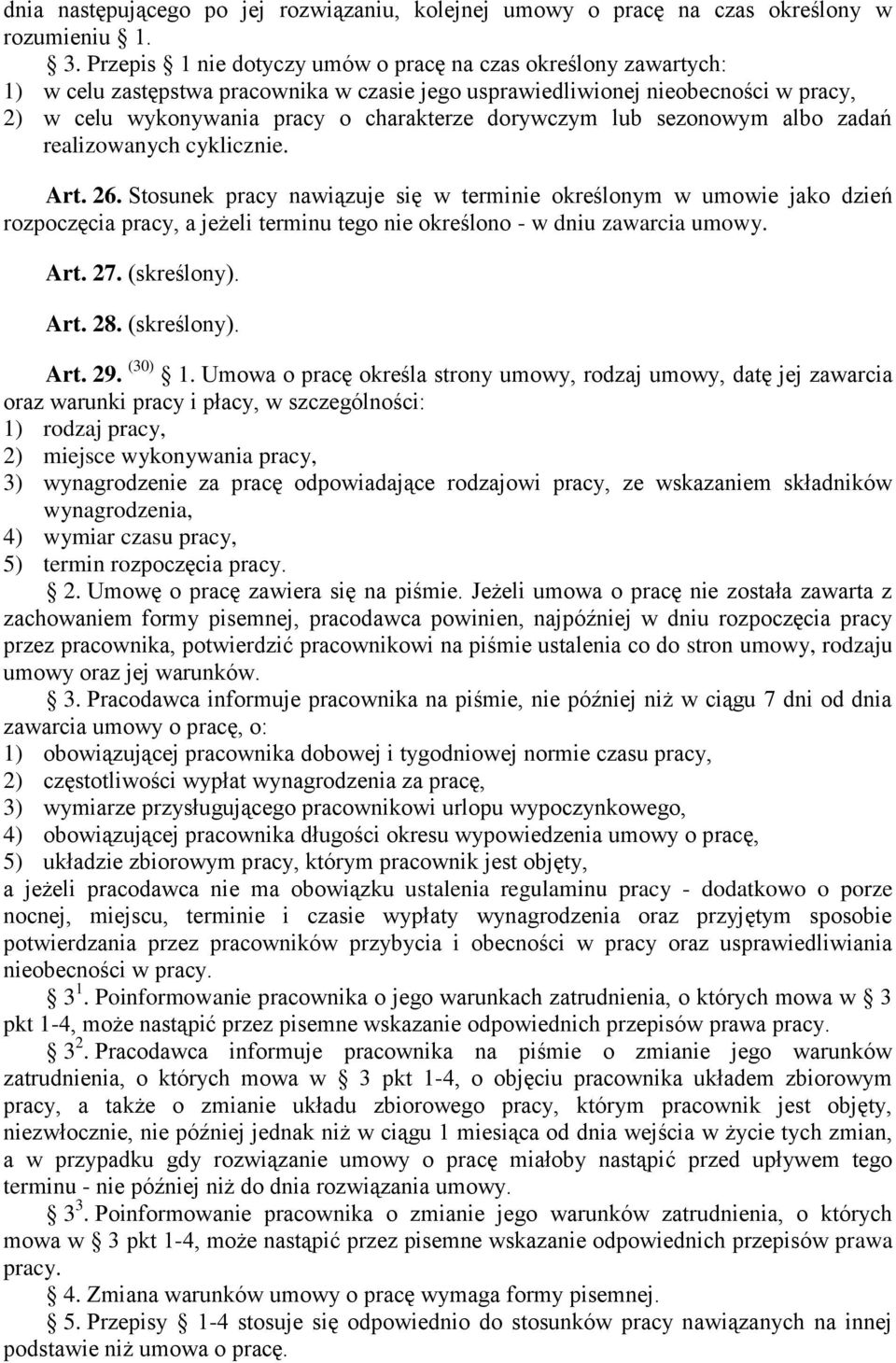 dorywczym lub sezonowym albo zadań realizowanych cyklicznie. Art. 26.