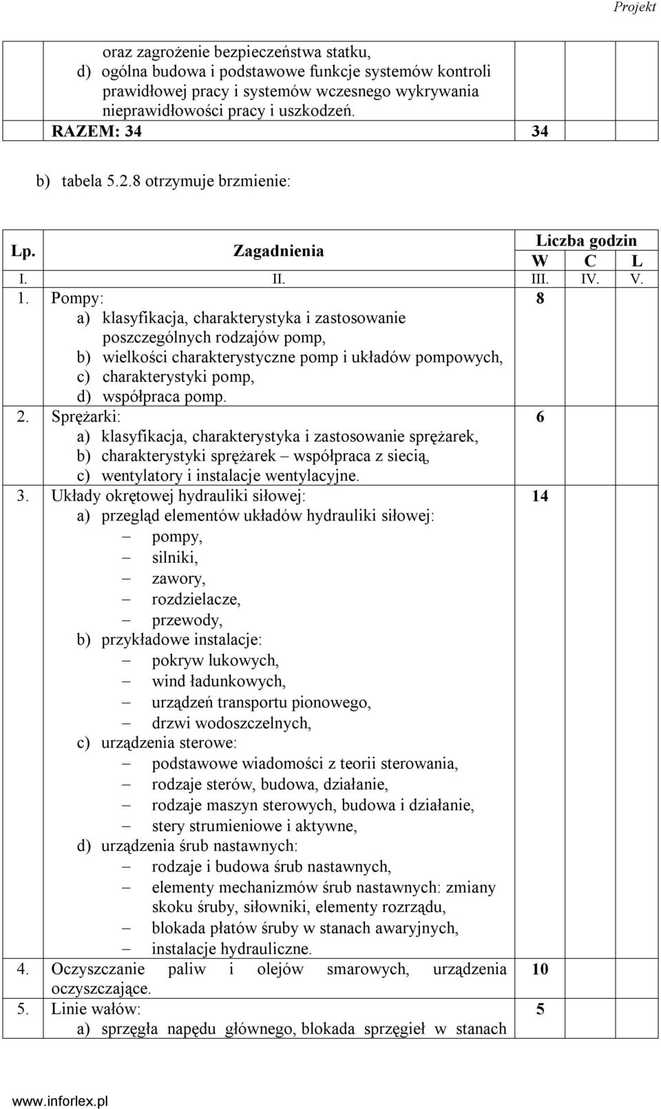 Pompy: 8 a) klasyfikacja, charakterystyka i zastosowanie poszczególnych rodzajów pomp, b) wielkości charakterystyczne pomp i układów pompowych, c) charakterystyki pomp, d) współpraca pomp. 2.