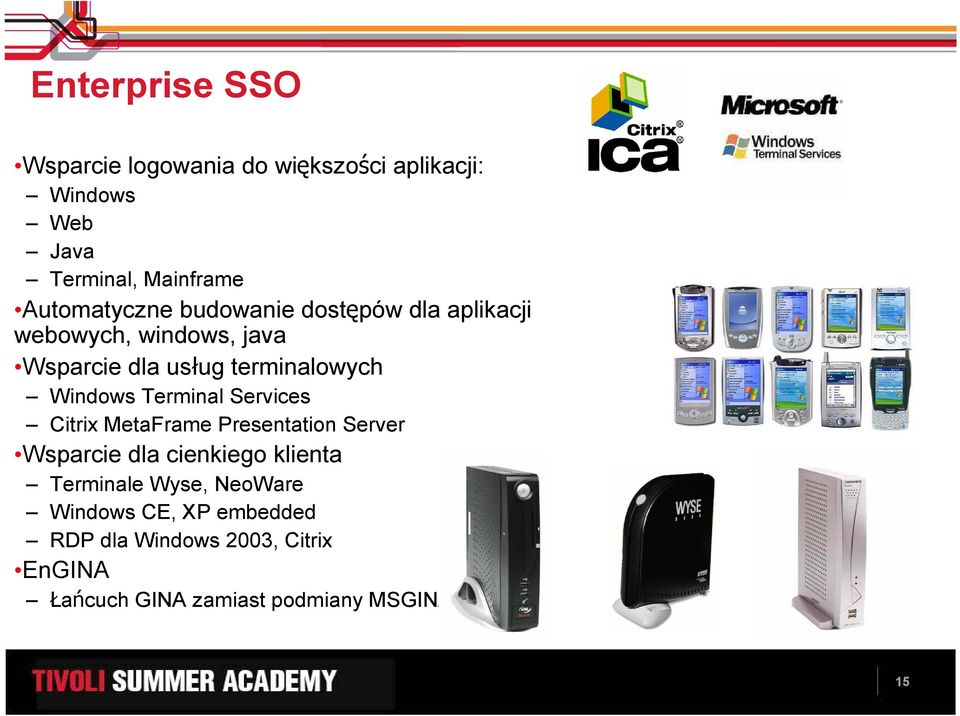 Windows Terminal Services Citrix MetaFrame Presentation Server Wsparcie dla cienkiego klienta Terminale