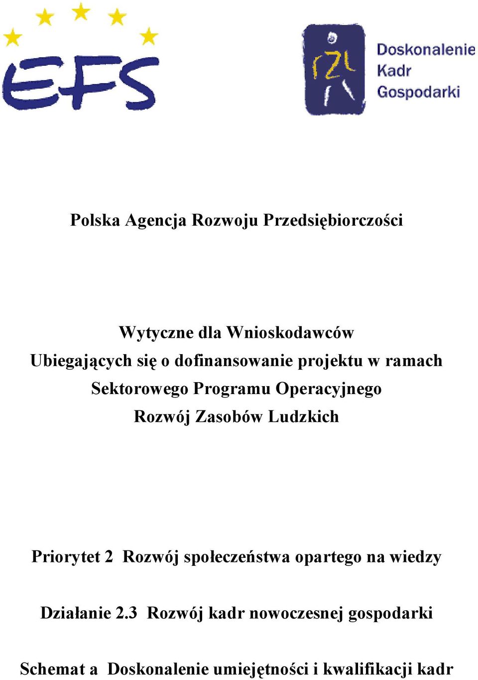 Zasobów Ludzkich Priorytet 2 Rozwój społeczeństwa opartego na wiedzy Działanie 2.