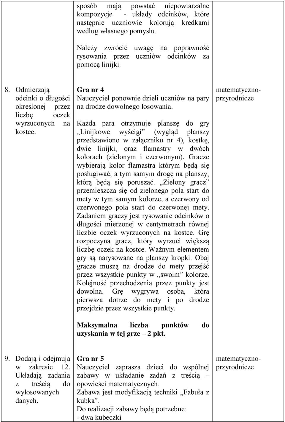 Gra nr 4 Nauczyciel ponownie dzieli uczniów na pary na drodze dowolnego losowania.