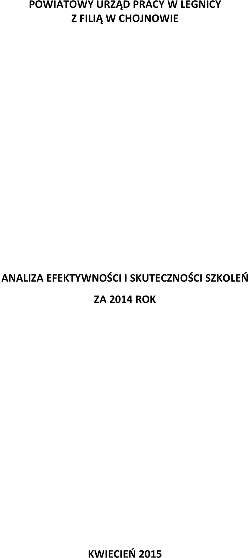 ANALIZA EFEKTYWNOŚCI I