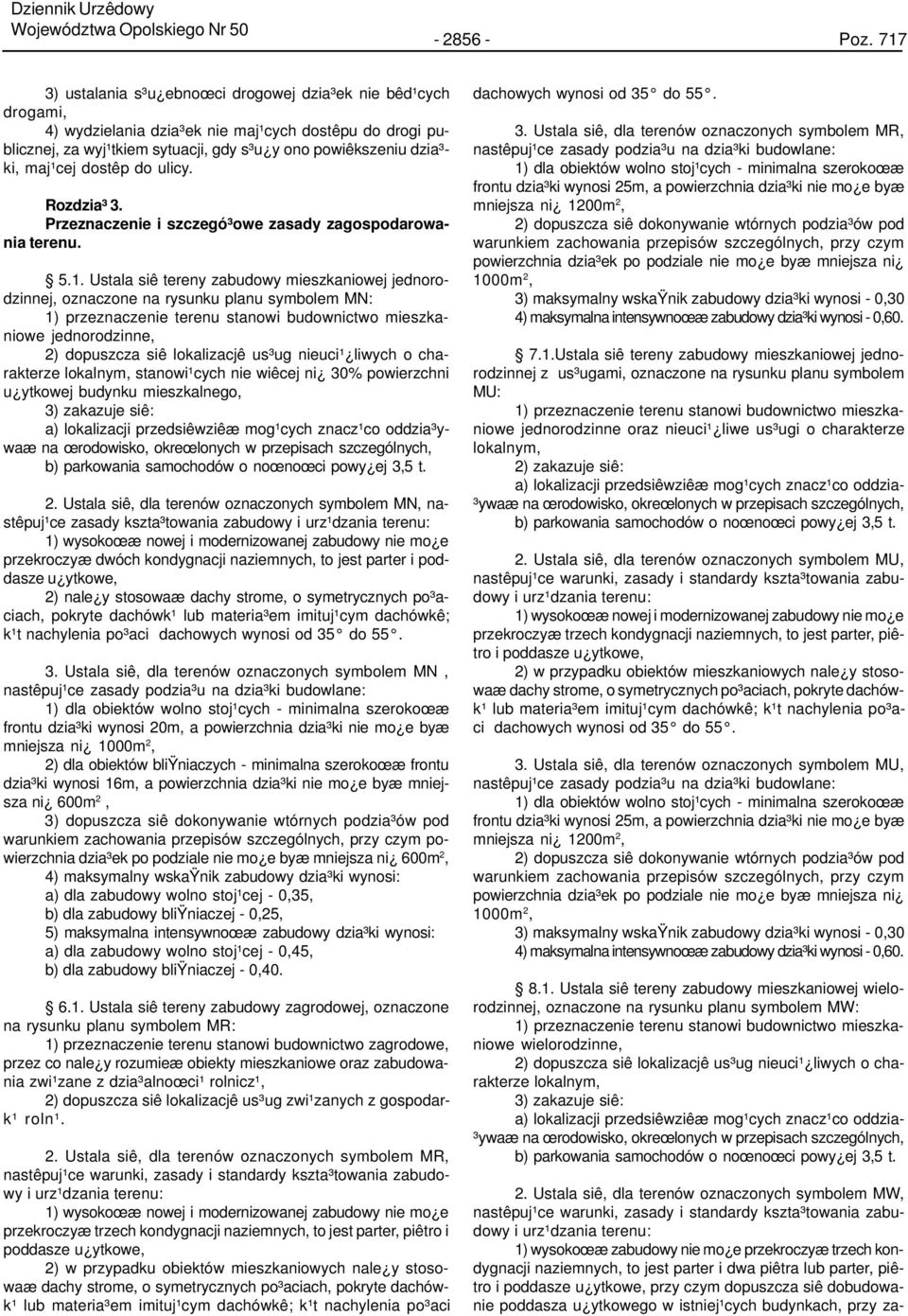 dostêp do ulicy. Rozdzia³ 3. Przeznaczenie i szczegó³owe zasady zagospodarowania terenu. 5.1.