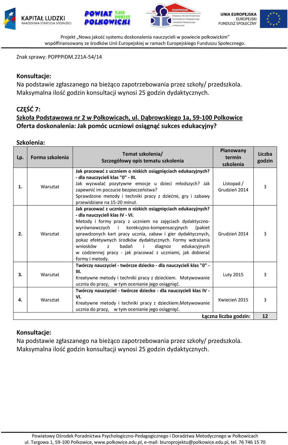 Warsztat Jak pracować z uczniem o niskich osiągnięciach edukacyjnych? - dla nauczycieli klas "0" - III. Jak wyzwalać pozytywne emocje u dzieci młodszych? Jak zapewnić im poczucie bezpieczeństwa?